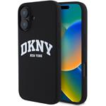 DKNY Liquid Silicone Arch Logo MagSafe kryt pre iPhone 16, čierny