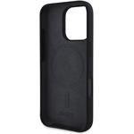 DKNY Liquid Silicone Arch Logo MagSafe kryt pre iPhone 16 Pro, čierny