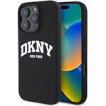 DKNY Liquid Silicone Arch Logo MagSafe kryt pre iPhone 16 Pro, čierny