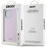 DKNY Liquid Silicone Silver Metal Logo Magsafe kryt pre iPhone 15 Pro Max, ružový
