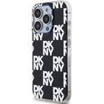 DKNY PC/TPU Checkered Pattern kryt pre iPhone 15 Pro, čierny