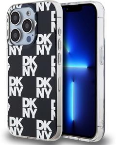 DKNY PC/TPU Checkered Pattern kryt pre iPhone 15 Pro, čierny