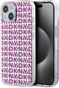 DKNY PC/TPU Repeat Pattern kryt pre iPhone 15, ružový