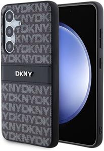 DKNY PC/TPU Repeat Pattern Tonal Stripe kryt pre Samsung S24, čierny