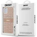 DKNY PC/TPU Repeat Pattern Tonal Stripe Magsafe kryt pre iPhone 11, ružový