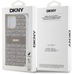 DKNY PC/TPU Repeat Pattern Tonal Stripe Magsafe kryt pre iPhone 12/12 Pro, béžový