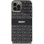 DKNY PC/TPU Repeat Pattern Tonal Stripe Magsafe kryt pre iPhone 12/12 Pro, čierny
