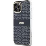 DKNY PC/TPU Repeat Pattern Tonal Stripe Magsafe kryt pre iPhone 12/12 Pro, čierny