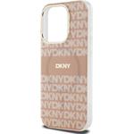 DKNY PC/TPU Repeat Pattern Tonal Stripe Magsafe kryt pre iPhone 13 Pro, ružový