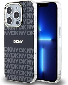 DKNY PC/TPU Repeat Pattern Tonal Stripe Magsafe kryt pre iPhone 14 Pro, čierny