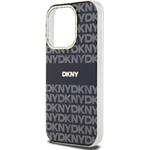 DKNY PC/TPU Repeat Pattern Tonal Stripe Magsafe kryt pre iPhone 14 Pro Max, čierny