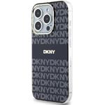 DKNY PC/TPU Repeat Pattern Tonal Stripe Magsafe kryt pre iPhone 15 Pro, čierny