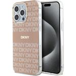 DKNY PC/TPU Repeat Pattern Tonal Stripe Magsafe kryt pre iPhone 15 Pro Max, ružový