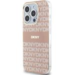 DKNY PC/TPU Repeat Pattern Tonal Stripe Magsafe kryt pre iPhone 15 Pro, ružový