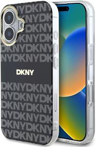 DKNY PC/TPU Repeat Pattern Tonal Stripe Magsafe kryt pre iPhone 16, čierny