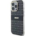 DKNY PC/TPU Repeat Pattern Tonal Stripe Magsafe kryt pre iPhone 16 Pro, čierny