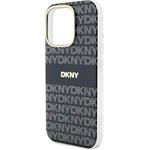 DKNY PC/TPU Repeat Pattern Tonal Stripe Magsafe kryt pre iPhone 16 Pro, čierny