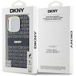 DKNY PC/TPU Repeat Pattern Tonal Stripe Magsafe kryt pre iPhone 16 Pro, čierny