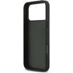 DKNY PU Leather Checkered Pattern and Stripe kryt pre iPhone 17 Pro Max, čierny