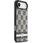DKNY PU Leather Checkered Pattern and Stripe kryt pre iPhone Air, čierny