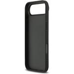 DKNY PU Leather Checkered Pattern and Stripe kryt pre iPhone Air, čierny