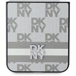 DKNY PU Leather Checkered Pattern and Stripe kryt pre Samsung Galaxy Z Flip 6, béžový