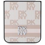 DKNY PU Leather Checkered Pattern and Stripe kryt pre Samsung Galaxy Z Flip 6, ružový