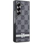 DKNY PU Leather Checkered Pattern and Stripe kryt pre Samsung Galaxy Z Fold 6, čierny