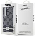 DKNY PU Leather Checkered Pattern and Stripe kryt pre Samsung Galaxy Z Fold 6, čierny