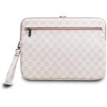 DKNY PU Leather Checkered Pattern and Stripe obal na notebook 13/14", ružový