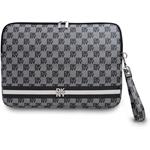 DKNY PU Leather Checkered Pattern and Stripe obal na notebook 15/16", čierny