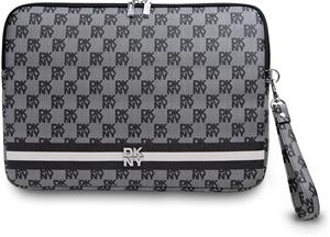 DKNY PU Leather Checkered Pattern and Stripe obal na notebook 15/16", čierny