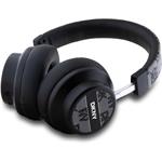 DKNY PU Leather Checkered Pattern bezdrôtové slúchadlá, čierne