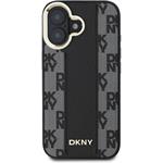 DKNY PU Leather Checkered Pattern Magsafe kryt pre iPhone 16, čierny