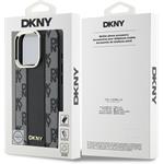 DKNY PU Leather Checkered Pattern Magsafe kryt pre iPhone 16 Pro, čierny