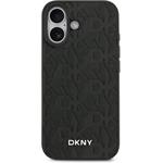 DKNY PU Leather Grid Pattern Magsafe kryt pre iPhone 17, čierny