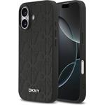 DKNY PU Leather Grid Pattern Magsafe kryt pre iPhone 17, čierny