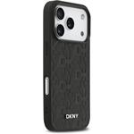 DKNY PU Leather Grid Pattern Magsafe kryt pre iPhone 17 Pro, čierny