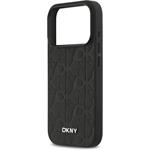 DKNY PU Leather Grid Pattern Magsafe kryt pre iPhone 17 Pro, čierny