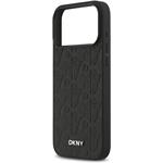DKNY PU Leather Grid Pattern Magsafe kryt pre iPhone 17 Pro Max, čierny