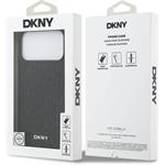 DKNY PU Leather Grid Pattern Magsafe kryt pre iPhone 17 Pro Max, čierny