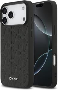 DKNY PU Leather Grid Pattern Magsafe kryt pre iPhone 17 Pro Max, čierny