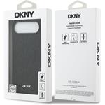 DKNY PU Leather Grid Pattern Magsafe kryt pre iPhone Air, čierny