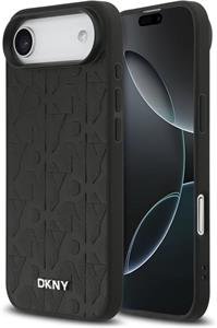 DKNY PU Leather Grid Pattern Magsafe kryt pre iPhone Air, čierny