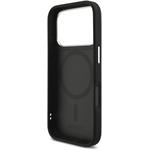 DKNY PU Leather Metal Logo Wrist Chain MagSafe kryt pre iPhone 17 Pro, čierny