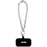 DKNY PU Leather Metal Logo Wrist Chain MagSafe kryt pre iPhone 17 Pro, čierny
