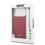 DKNY PU Leather Metal Logo Wrist Chain MagSafe kryt pre iPhone 17 Pro Max, ružový