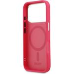 DKNY PU Leather Metal Logo Wrist Chain MagSafe kryt pre iPhone 17 Pro, ružový