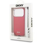 DKNY PU Leather Metal Logo Wrist Chain MagSafe kryt pre iPhone 17 Pro, ružový