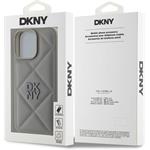 DKNY PU Leather Quilted Stack Logo kryt pre iPhone 16 Pro Max, sivý